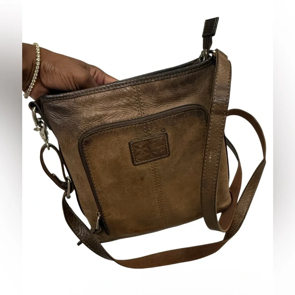 Fossil Brown Leather Crossbody Bag